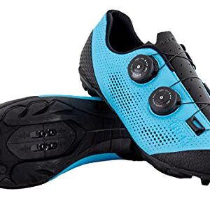 LUCK Poseidon Zapatillas MTB para Hombre y Mujer Suela de Carbono Doble Cierre Rotativo Zapatillas para Bicicleta de Montana 39 Azul 0