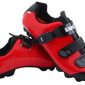 LUCK Zapatillas de Ciclismo MTB ODIN con Suela de Carbono y Cierre milimetrico de precision 44 EU Rojo 0